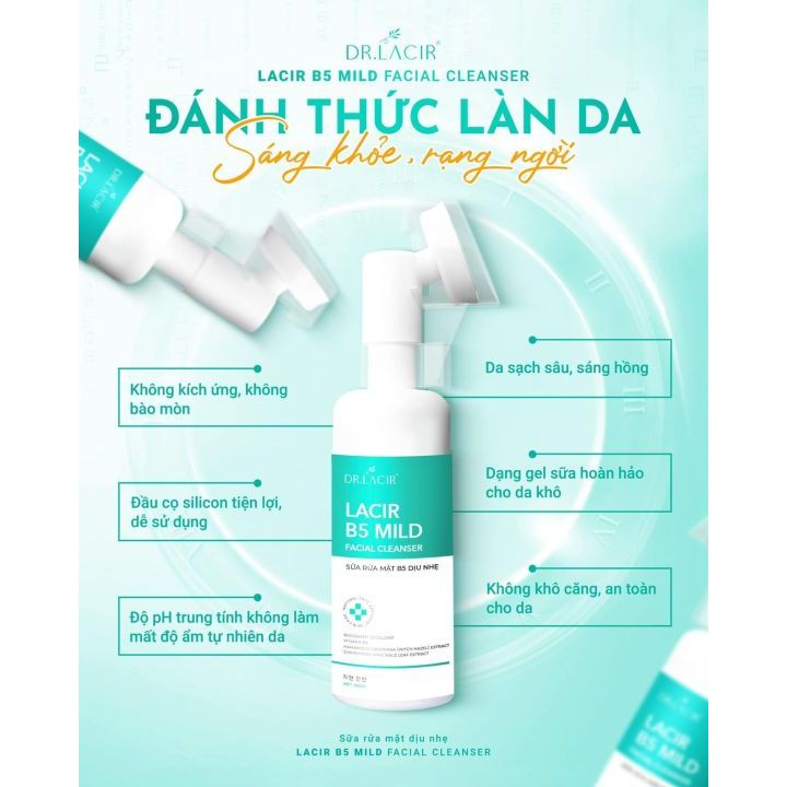 Sữa Rửa Mặt DR.LACIR Da Sạch Mịn, Không Khô Căng, Cho Da Nhạy Cảm (150ml)
