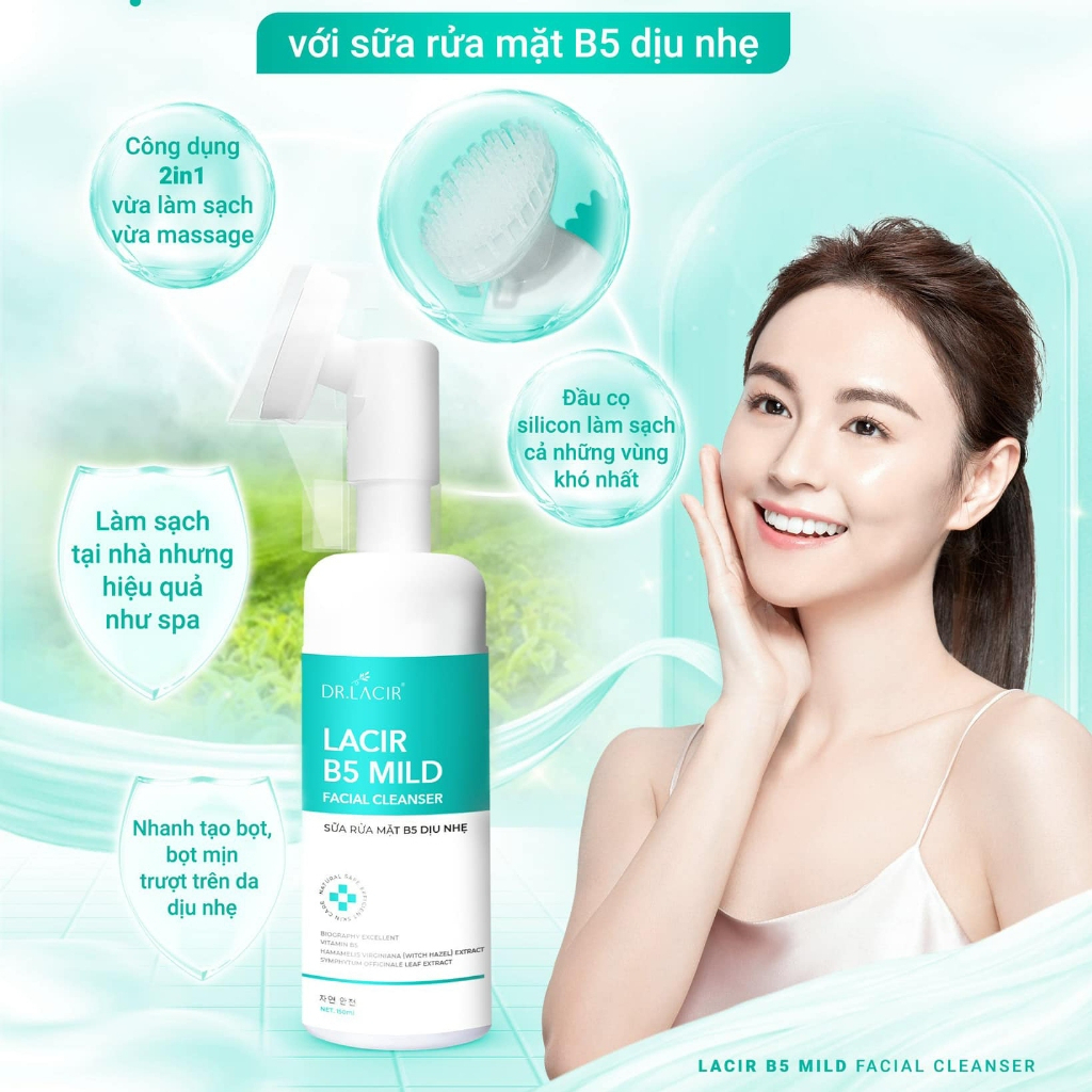 Sữa Rửa Mặt DR.LACIR Da Sạch Mịn, Không Khô Căng, Cho Da Nhạy Cảm (150ml)