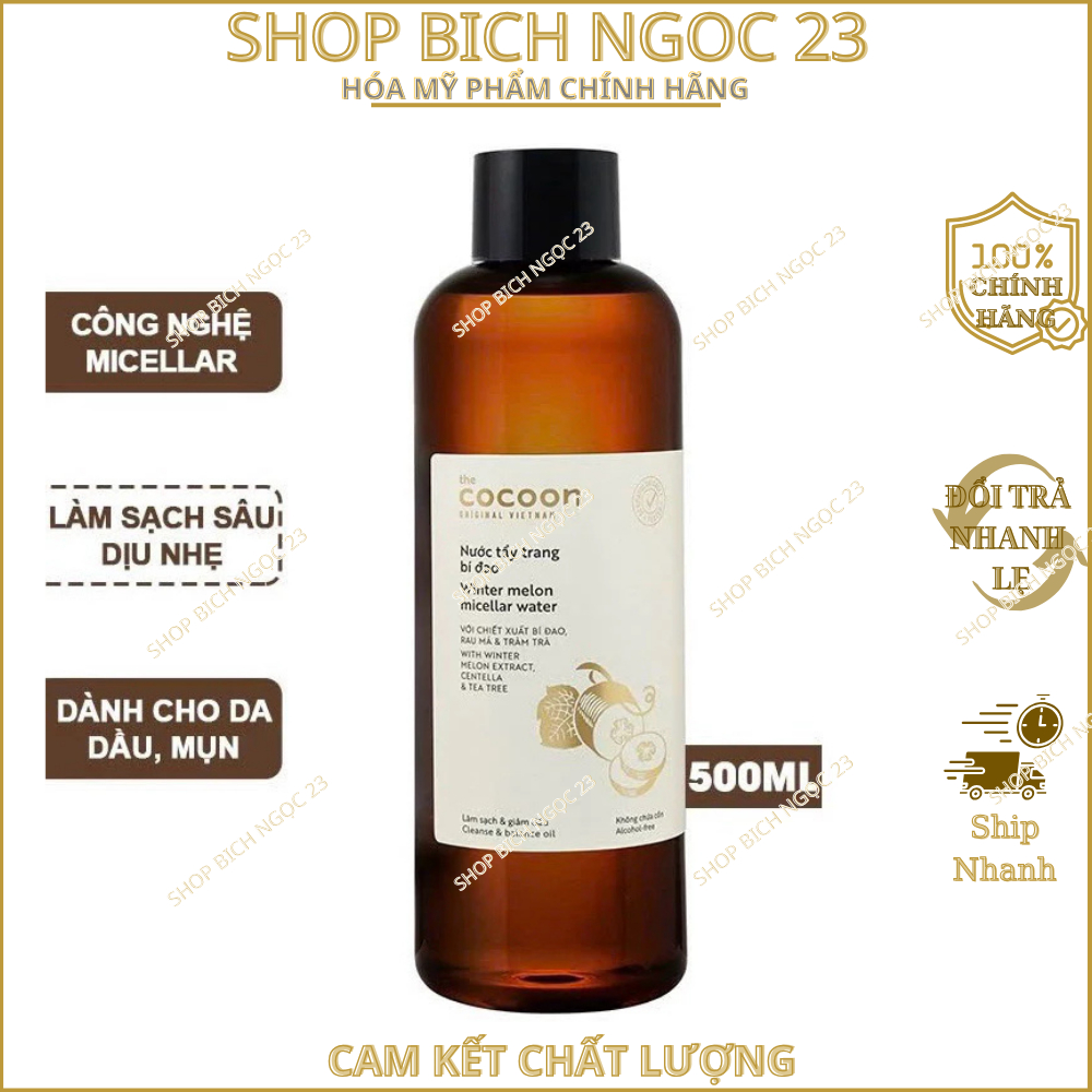 Nước Tẩy Trang Cocoon Bí Đao 50ml, 140ml, 500ml Dành Cho Da Dầu Da Mụn