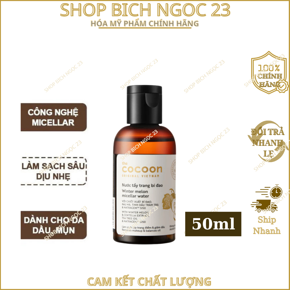 Nước Tẩy Trang Cocoon Bí Đao 50ml, 140ml, 500ml Dành Cho Da Dầu Da Mụn