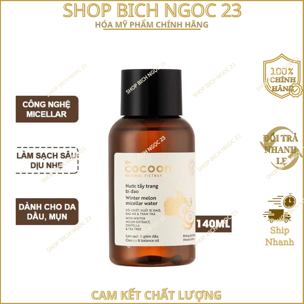 Nước Tẩy Trang Cocoon Bí Đao 50ml, 140ml, 500ml Dành Cho Da Dầu Da Mụn