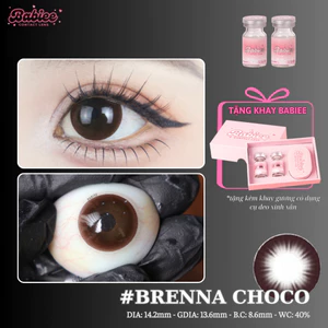 Lens mắt Brenna Choco màu nâu cafe tự nhiên - size vừa, thương hiệu Babiee Hàn Quốc, hsd 12 tháng