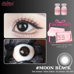 Lens mắt Moon Black màu đen sữa tự nhiên - size nhỏ, thương hiệu Babiee Hàn Quốc, hsd 12 tháng