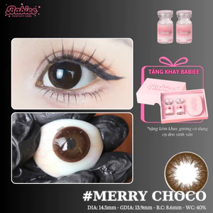 Lens mắt Merry Choco màu nâu socola to tròn long lanh - size vừa, thương hiệu Babiee Hàn Quốc