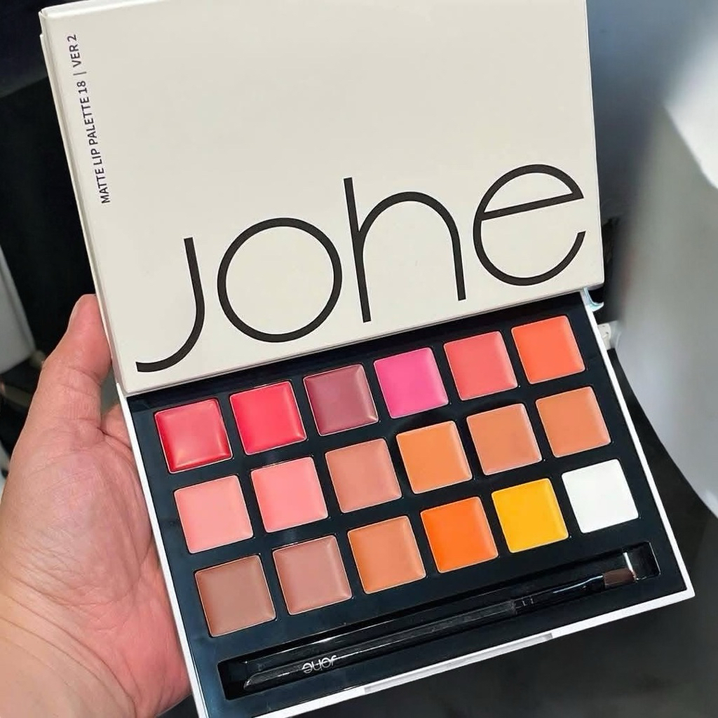 Bảng son lì Johe 18 màu – full bảng màu hot trend, kèm cọ, chuẩn makeup artist
