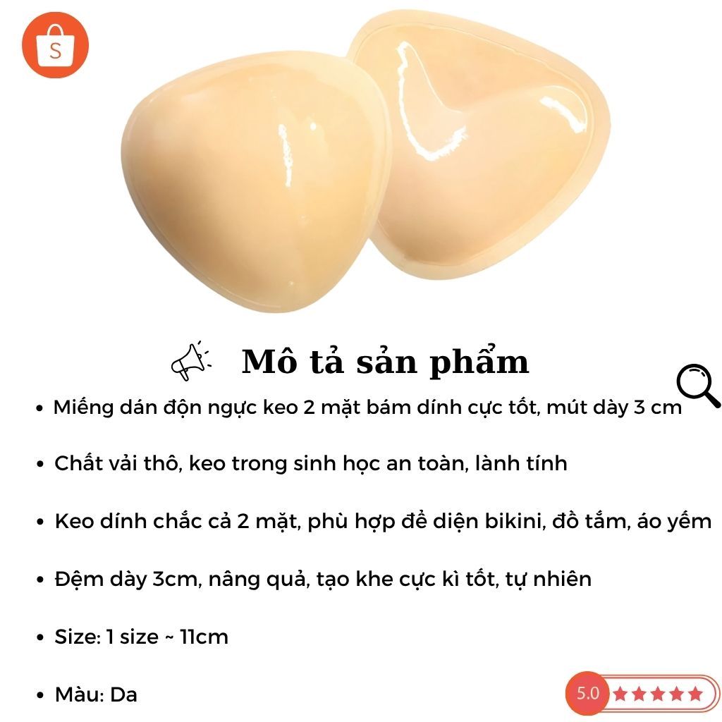 Mút độn ngực hình chữ V keo dán 2 mặt chắc chắn giúp đẩy ngực tạo khe gợi cảm sexy LANIXA D3008