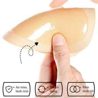 Miếng dán ngực đệm mút dày 3CM nâng quả tự nhiên - Mút độn ngực keo dán 2 mặt chắc chắn DEVARI D3008