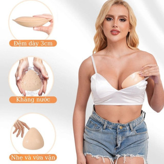 Miếng dán ngực đệm mút dày 3CM nâng quả tự nhiên - Mút độn ngực keo dán 2 mặt chắc chắn DEVARI D3008