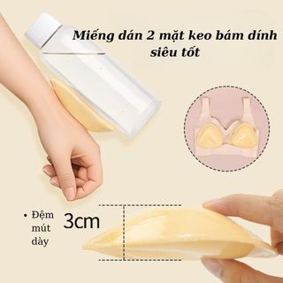 Miếng dán ngực đệm mút dày 3CM nâng quả tự nhiên - Mút độn ngực keo dán 2 mặt chắc chắn DEVARI D3008