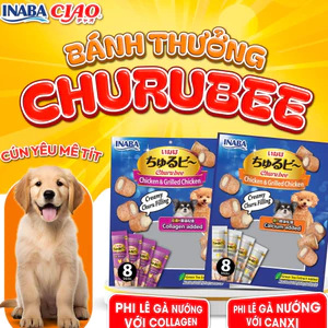 Bánh Thưởng Cho Chó INABA CIAO Churu Bee Vị Phi Lê Gà Nướng Collagen&Canxi