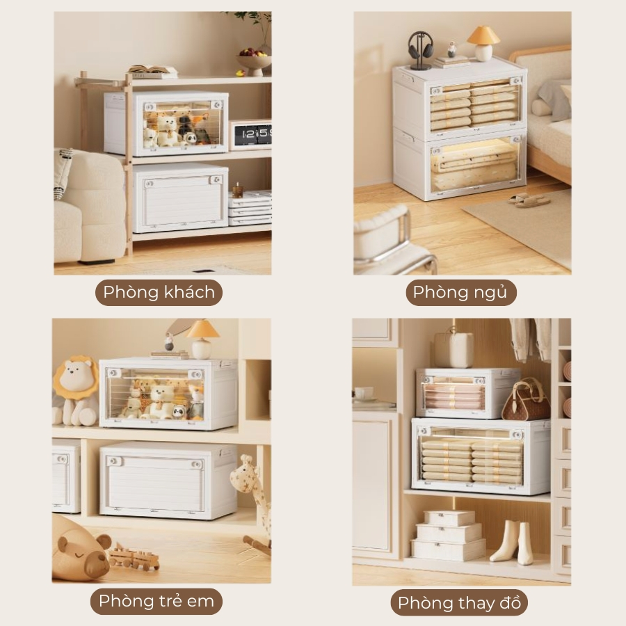 Hộp Đựng Đồ Đa Năng Gấp Gọn ENODA HOME, Thùng Đựng Đồ Dùng Kích Thước Lớn Có Bánh Xe Đóng Mở 2 Cách Tiện Lợi Q420