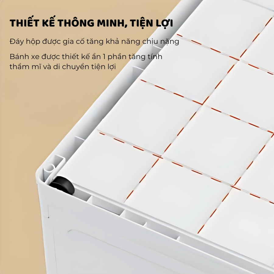 Hộp Đựng Đồ Đa Năng Gấp Gọn ENODA HOME, Thùng Đựng Đồ Dùng Kích Thước Lớn Có Bánh Xe Đóng Mở 2 Cách Tiện Lợi Q420