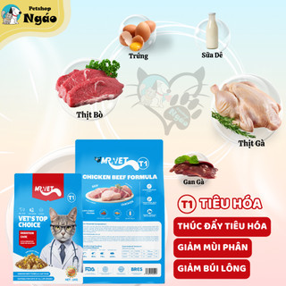 Hạt Cho Mèo MRVET / MR.VET 1kg Holistic Với 30% Protein Kèm Topping  __ MR.Vet