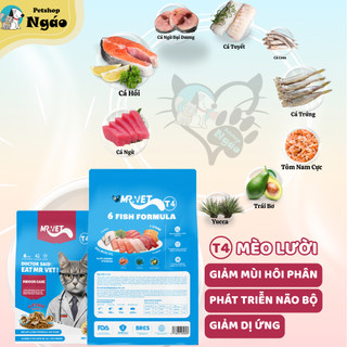 Hạt Cho Mèo MRVET / MR.VET 1kg Holistic Với 30% Protein Kèm Topping  __ MR.Vet