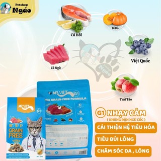 Hạt Cho Mèo MRVET / MR.VET 1kg Holistic Với 30% Protein Kèm Topping  __ MR.Vet