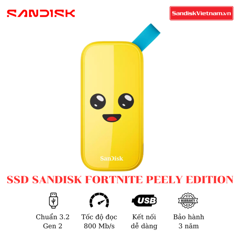 Ổ cứng di động SSD SanDisk Fortnite Peely Edition 1TB | Shopee Việt Nam