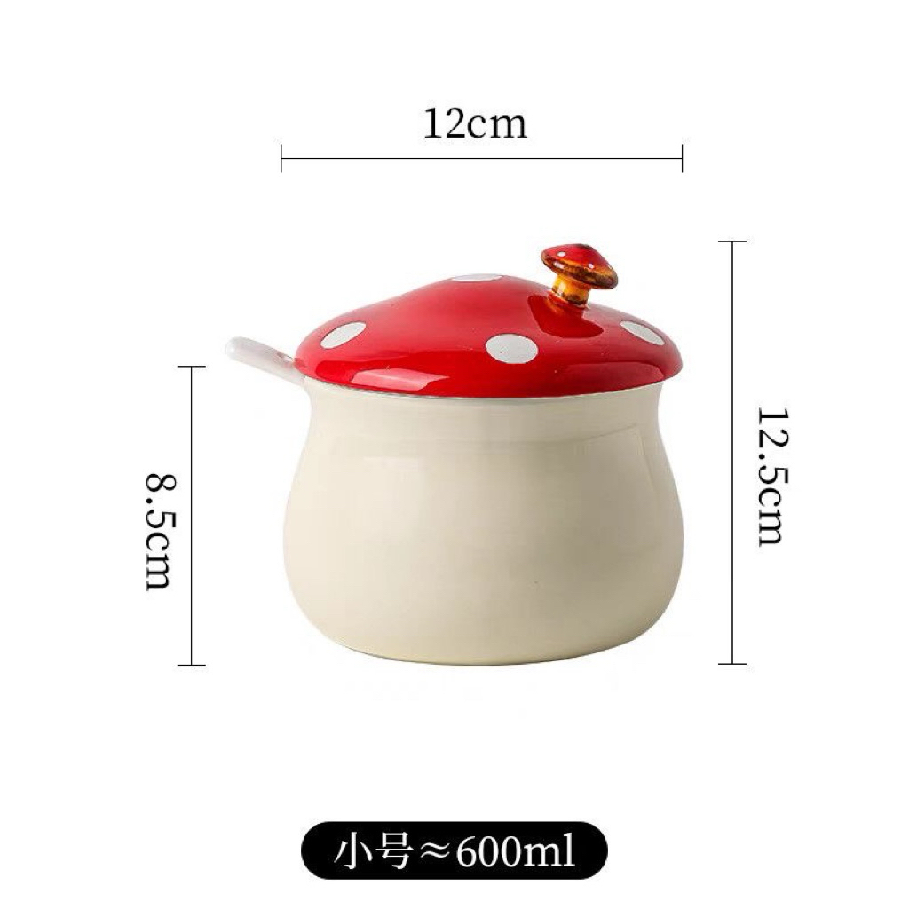 Hũ đựng mỡ hình cây nấm đỏ