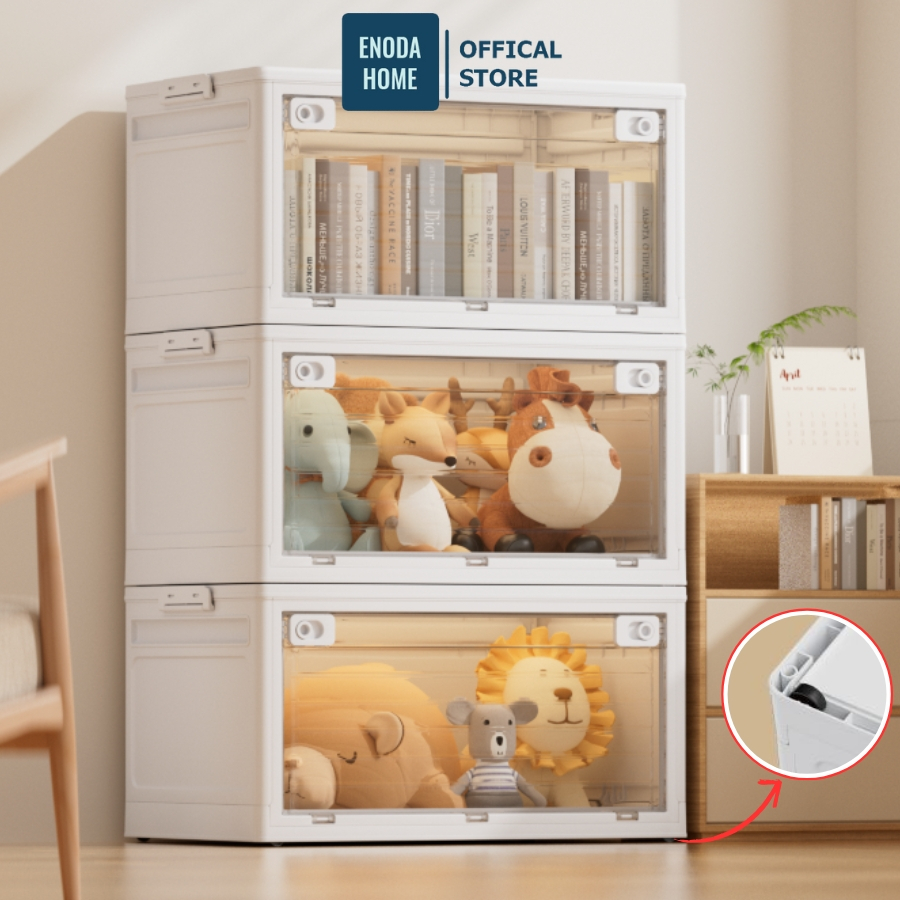 Hộp Đựng Đồ Đa Năng Gấp Gọn ENODA HOME, Thùng Đựng Đồ Dùng Kích Thước Lớn Có Bánh Xe Đóng Mở 2 Cách Tiện Lợi Q420