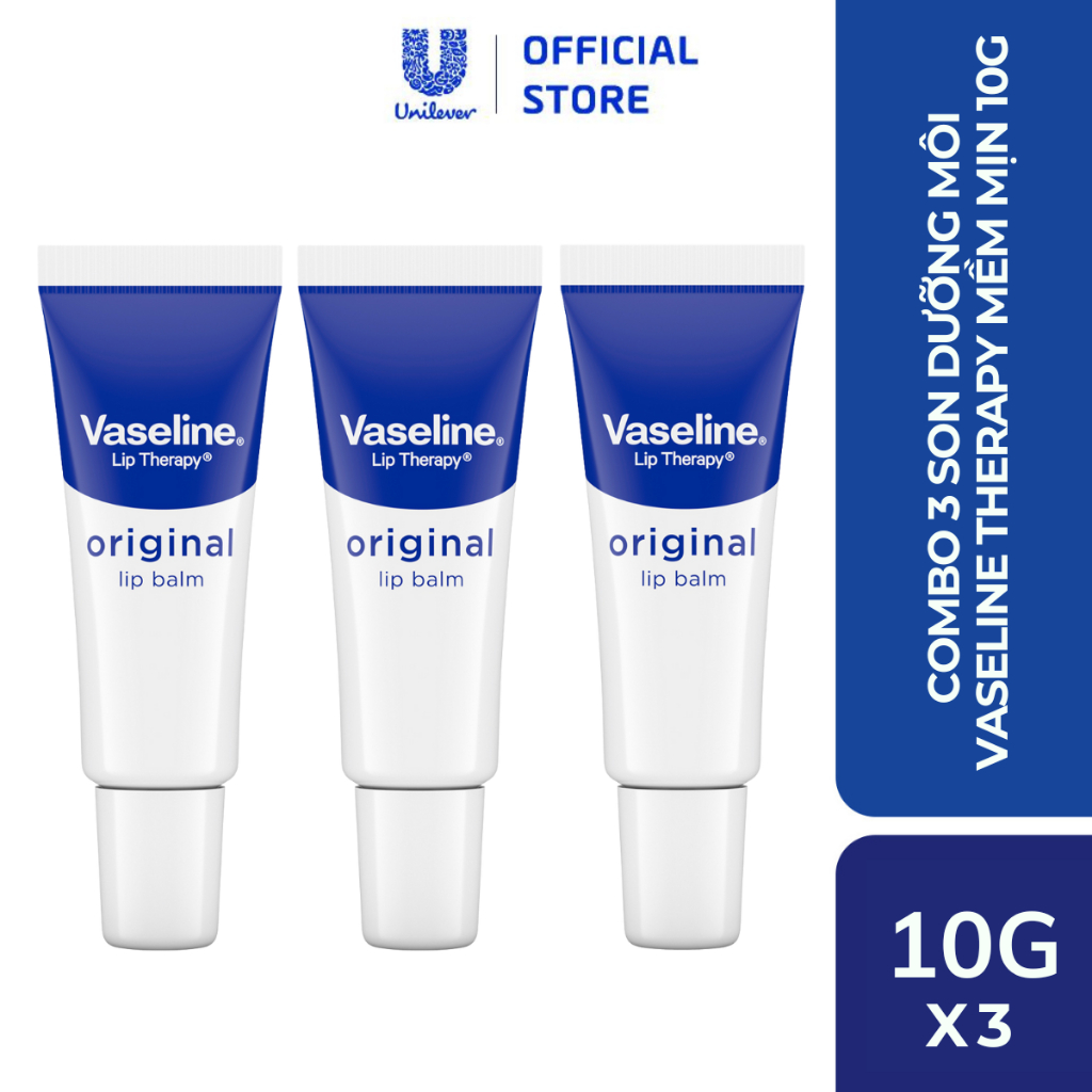 Combo 3 Son dưỡng môi Vaseline Therapy 10gx3 (tùy chọn)