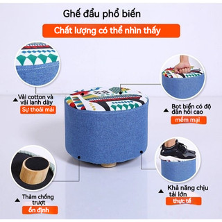 Panda Ghế đẩu thấp thấp đa năng Ghế Đôn Sofa Ghế  Gác chắc chắn  ( mặt Tròn cao 20cm )