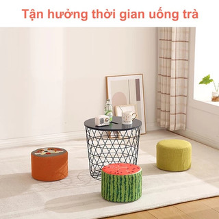 Panda Ghế đẩu thấp thấp đa năng Ghế Đôn Sofa Ghế  Gác chắc chắn  ( mặt Tròn cao 20cm )