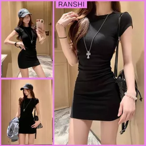 Đầm Ôm Body Dáng Ngắn RANSHI Váy Nhún Eo Mặc Đi Chơi Đi Cà Phê Chất Thun Gân Chính Phẩm - RBD148
