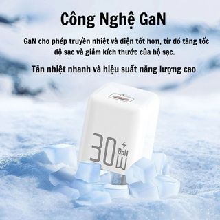 Củ sạc nhanh PD30W - Công nghệ GaN - Sạc nhanh không nóng - An toàn, ổn định - Bảo vệ thiết bị - BH 2 năm