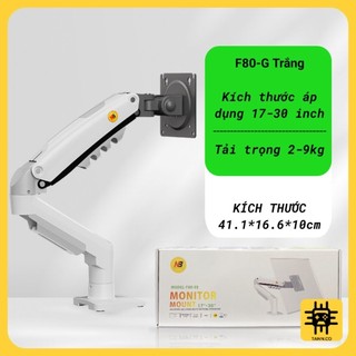 ARM MÀN HÌNH MÁY TÍNH NB-F80 HỖ TRỢ VESA 75x75mm VÀ 100x100mm ,GIÚP TỐI ƯU HÓA KHÔNG GIAN LÀM VIỆC