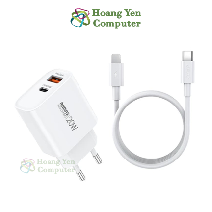 Bộ Sạc Nhanh PD 20W Remax RP-U120 Chính Hãng 2 Cổng Sạc (Cổng USB + Cổng Type C) - BH 12 Tháng - Hoàng Yến Computer