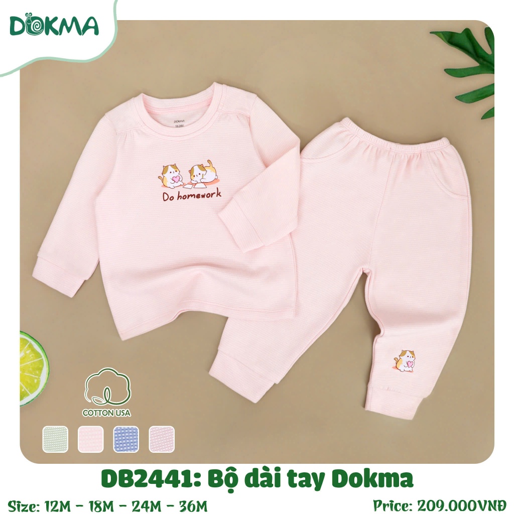 (8-13kg, 6-36M) Bộ Cotton, Nỉ Dài Tay Dokma DB1298 DB2441 DB2451 DB2689 DB3183 DB3165