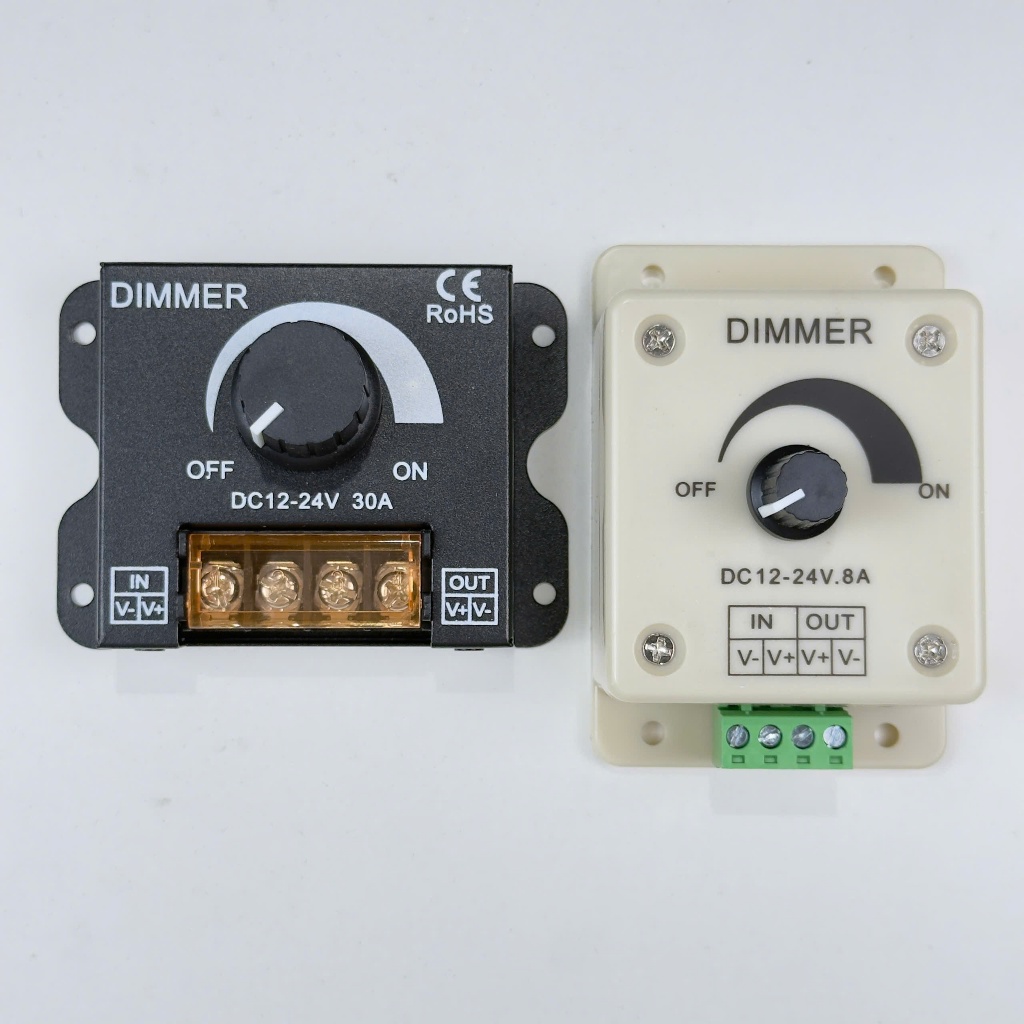 (Không dùng cho Motor và đèn dây tóc) Dimmer LED 12V-24V DC - 8A và 30A điều chỉnh độ sáng đèn LED