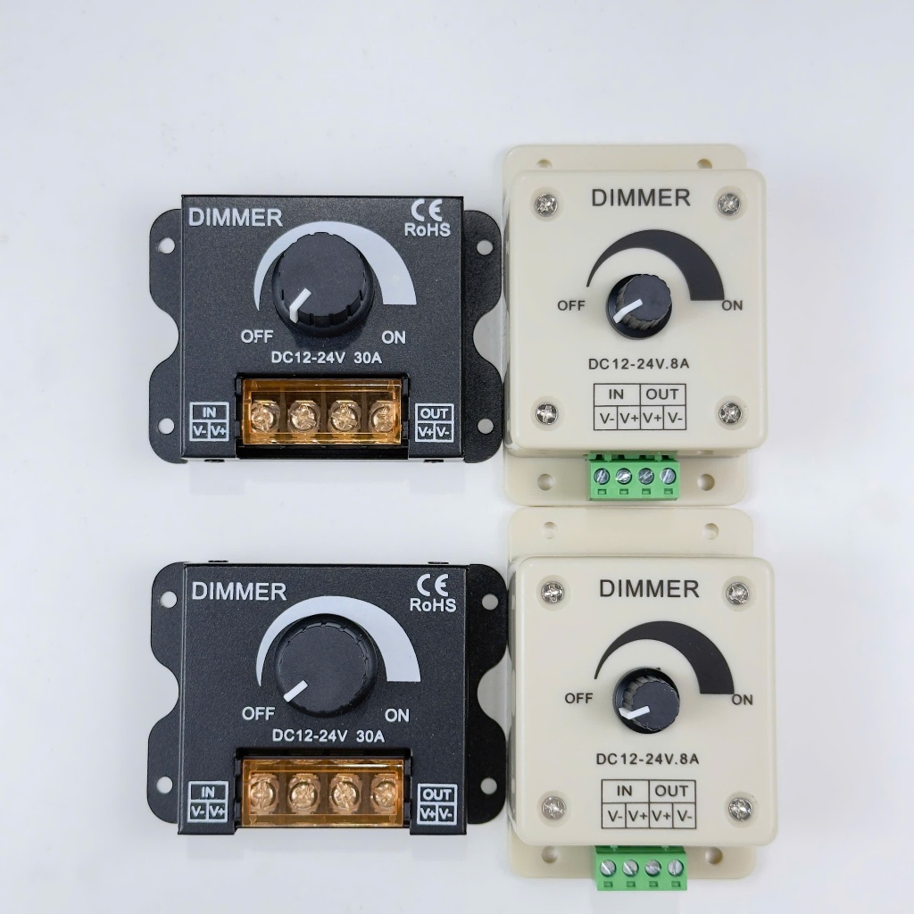 (Không dùng cho Motor và đèn dây tóc) Dimmer LED 12V-24V DC - 8A và 30A điều chỉnh độ sáng đèn LED