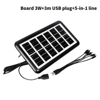 SUBOGDG Tấm pin mặt trời đơn tinh thể mini 6V 3W/6W, cáp USB 5 trong 1