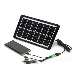 SUBOGDG Tấm pin mặt trời đơn tinh thể mini 6V 3W/6W, cáp USB 5 trong 1