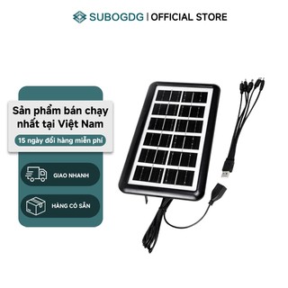 SUBOGDG Tấm pin mặt trời đơn tinh thể mini 6V 3W/6W, cáp USB 5 trong 1