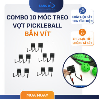 Combo 10 Móc Treo Vợt Pickleball Cài Lưới, Cài Rãnh Sơn Tĩnh Điện, Móc Treo Phụ Kiện Cửa Hàng Dày 5mm