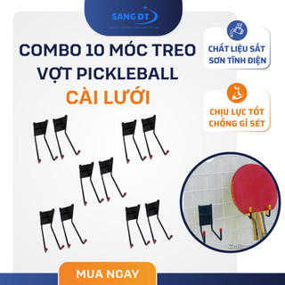 Combo 10 Móc Treo Vợt Pickleball Cài Lưới, Cài Rãnh Sơn Tĩnh Điện, Móc Treo Phụ Kiện Cửa Hàng Dày 5mm