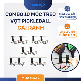 Combo 10 Móc Treo Vợt Pickleball Cài Lưới, Cài Rãnh Sơn Tĩnh Điện, Móc Treo Phụ Kiện Cửa Hàng Dày 5mm