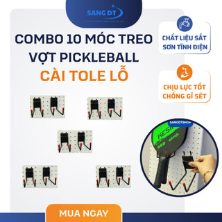 Combo 10 Móc Treo Vợt Pickleball Cài Lưới, Cài Rãnh Sơn Tĩnh Điện, Móc Treo Phụ Kiện Cửa Hàng Dày 5mm