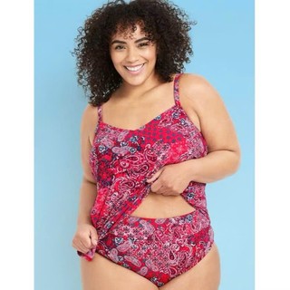Bộ đồ bơi 2 mảnh thiết kế dáng áo tankini mút liền kèm quần tam giác, hàng VNXk