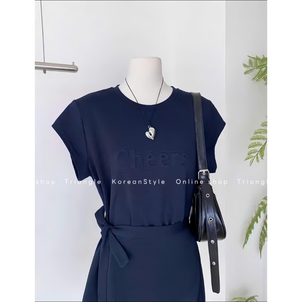 TRIANGLE - Short Cheers Dress(Cân nhắc kỹ, return is not welcomed) - Đầm ngắn style Hàn dễ mặc chất vải cotton compact