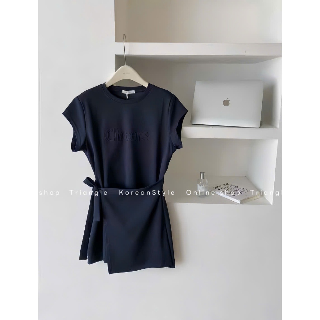 TRIANGLE - Short Cheers Dress(Cân nhắc kỹ, return is not welcomed) - Đầm ngắn style Hàn dễ mặc chất vải cotton compact