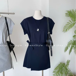 TRIANGLE - Short Cheers Dress(Cân nhắc kỹ, return is not welcomed) - Đầm ngắn style Hàn dễ mặc chất vải cotton compact