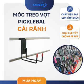Móc treo vợt pickleball trưng bày cửa hàng, móc sắt treo phụ kiện rãnh tấm slatwall sơn tĩnh điện chống rỉ