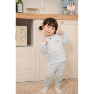 Bộ dài tay smoothy túi ngực thêu gấu