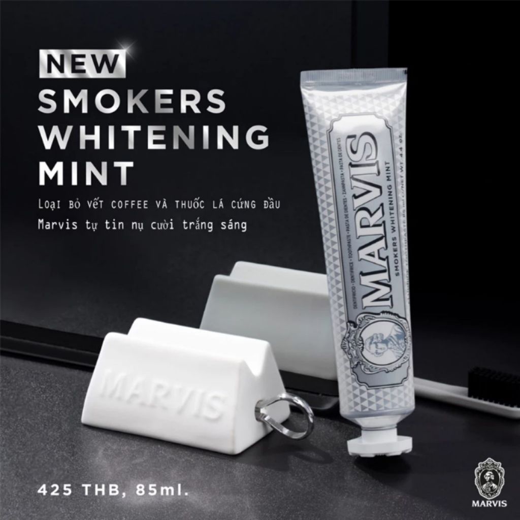 Kem Đánh Răng Ý Marvis Smokers Whitening Mint Loại Bỏ Mảng Bám Cừng Đầu, Hơi Thở Thơm Mát - 25ml/85ml