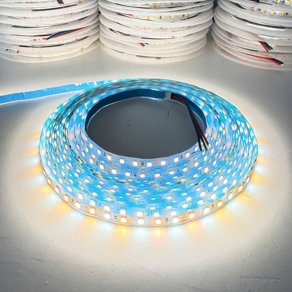 (LED DÁN 3 MÀU) 120 Led/mét Đèn LED dây 2835 - 12V cuộn 5m - có keo 2 mặt, ánh sáng đổi 3 màu Trắng - Vàng - Trung tính