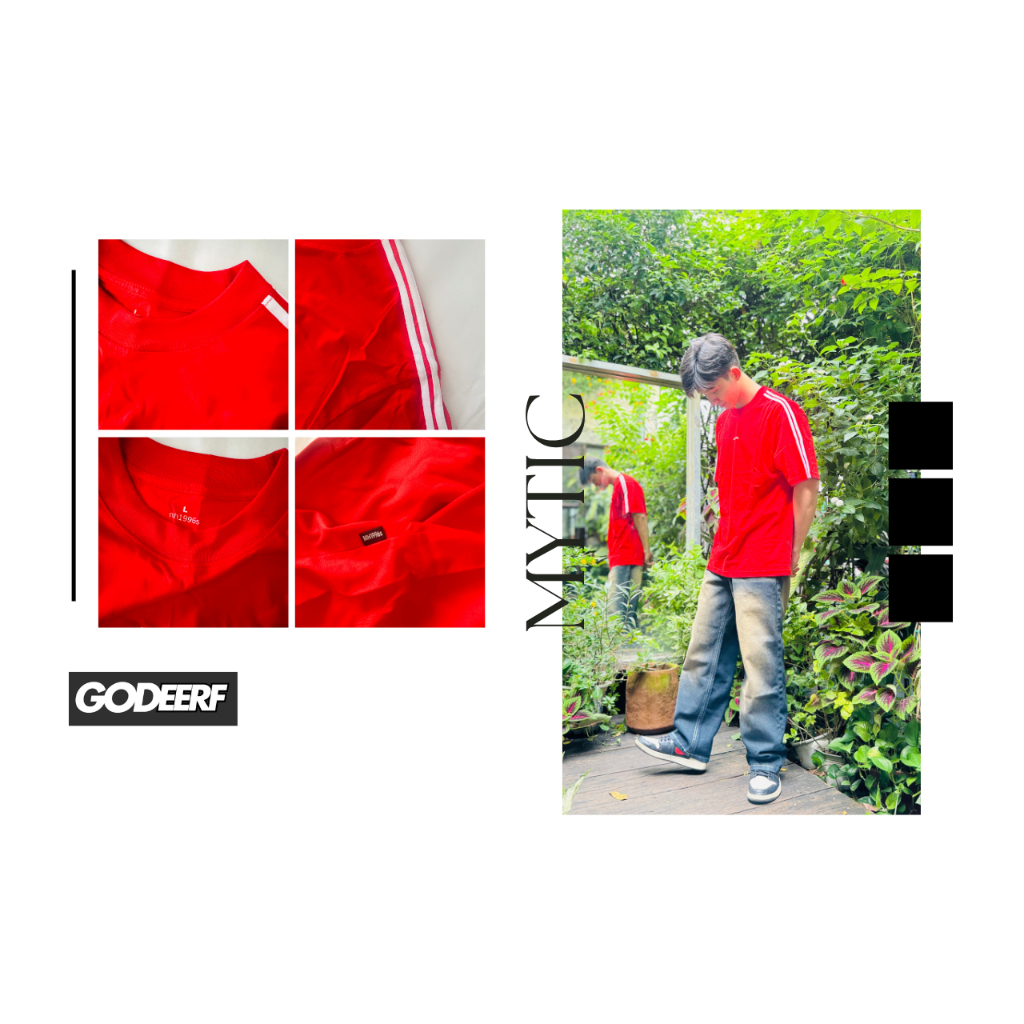 Áo thun trơn raglan line mh.Mystic  Sọc Trắng Unisex Form Rộng nam nữ Oversize  -  100% cotton