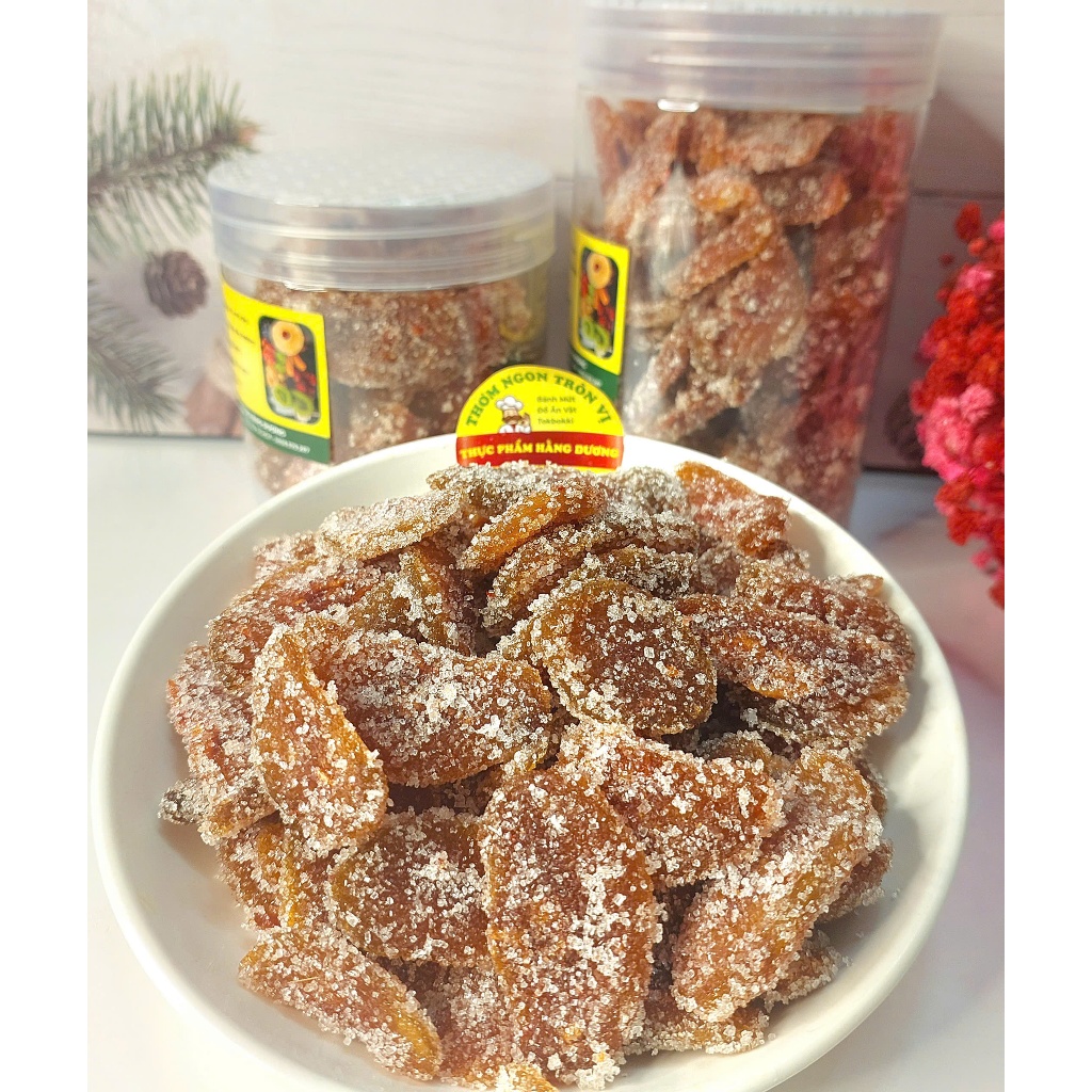 Hộp 250g Mứt Cóc Cay Ngào Đường_ăn vặt, food, ngon
