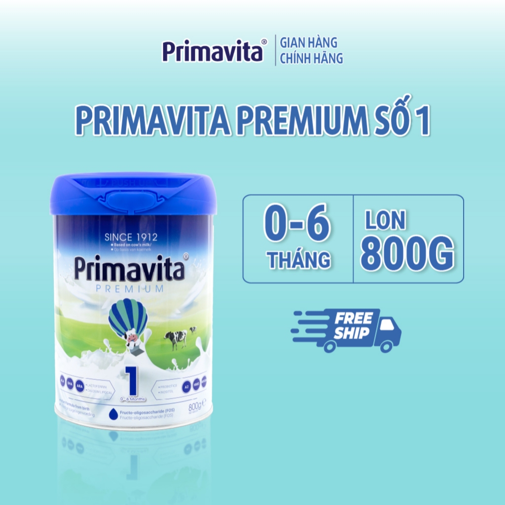 Sữa bột Primavita Premium số 1 nhập khẩu nguyên lon từ Hà Lan